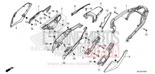 SEITENABDECKUNG/HINTERER TRAEGER (1) CRF1100AN de 2022